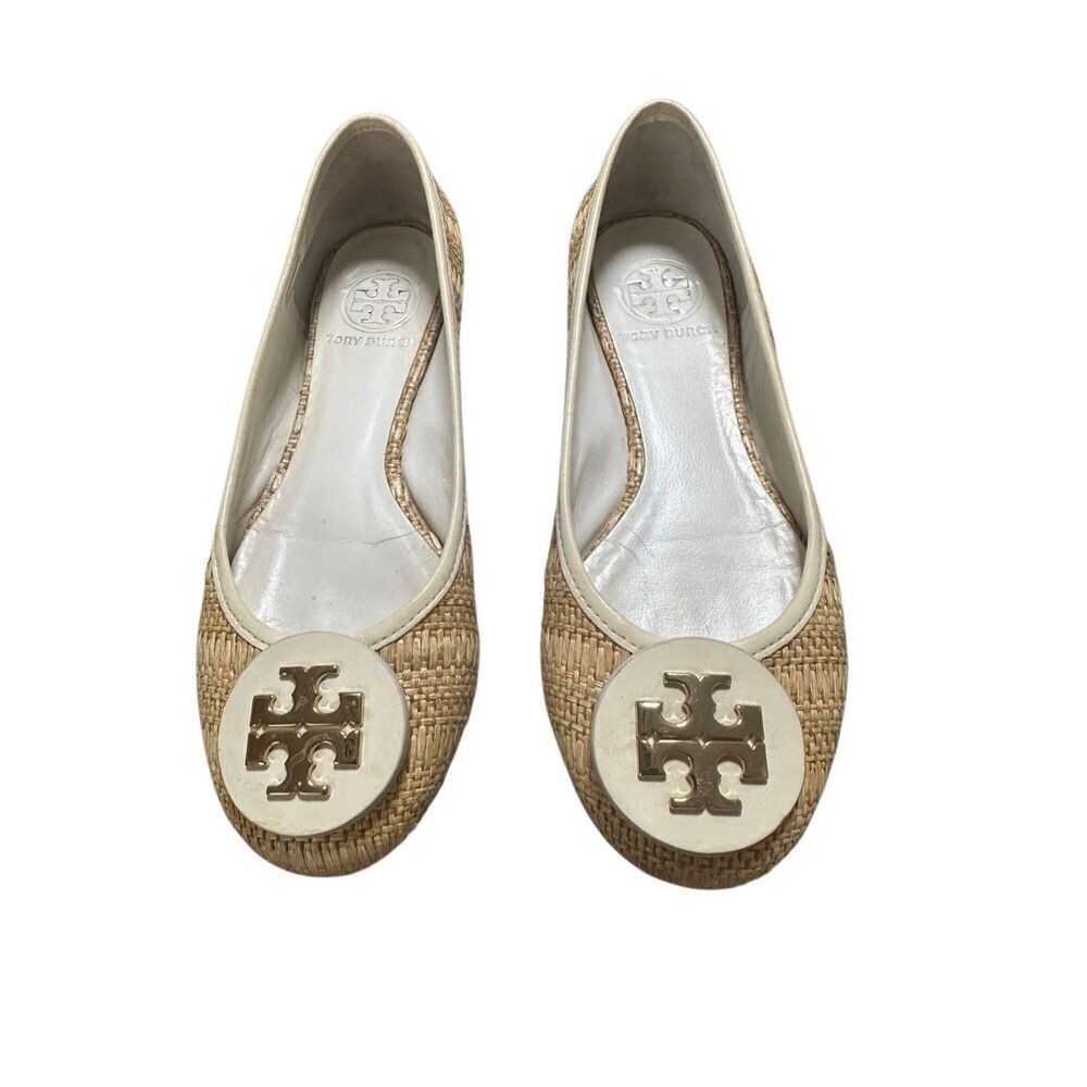 Tory Burch Reva Straw Flat  Size: 61/2